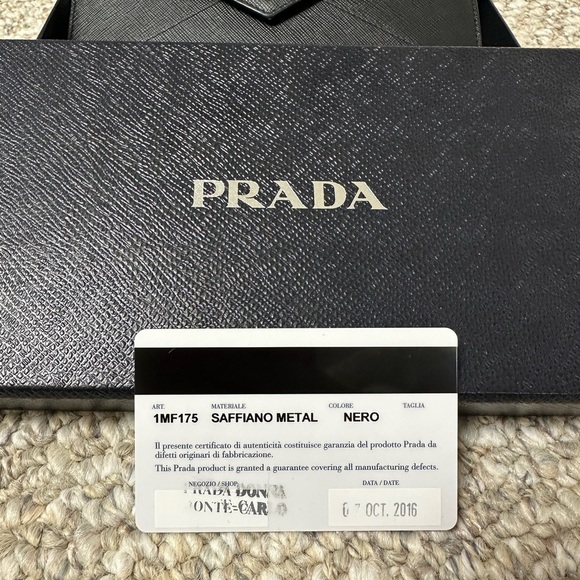 PRADA Saffiano Leather Long Envelope Wallet - Picture 2 of 11